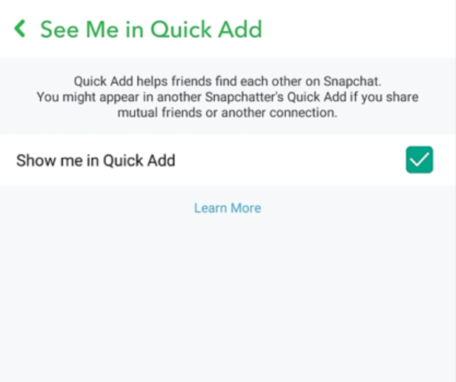 Quick Add feature on snapchat