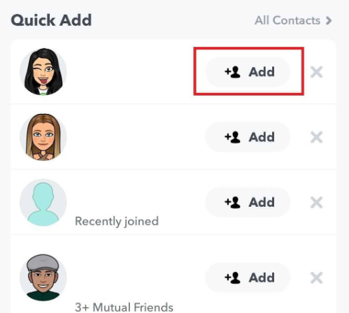 Snapchat's Quick Add feature