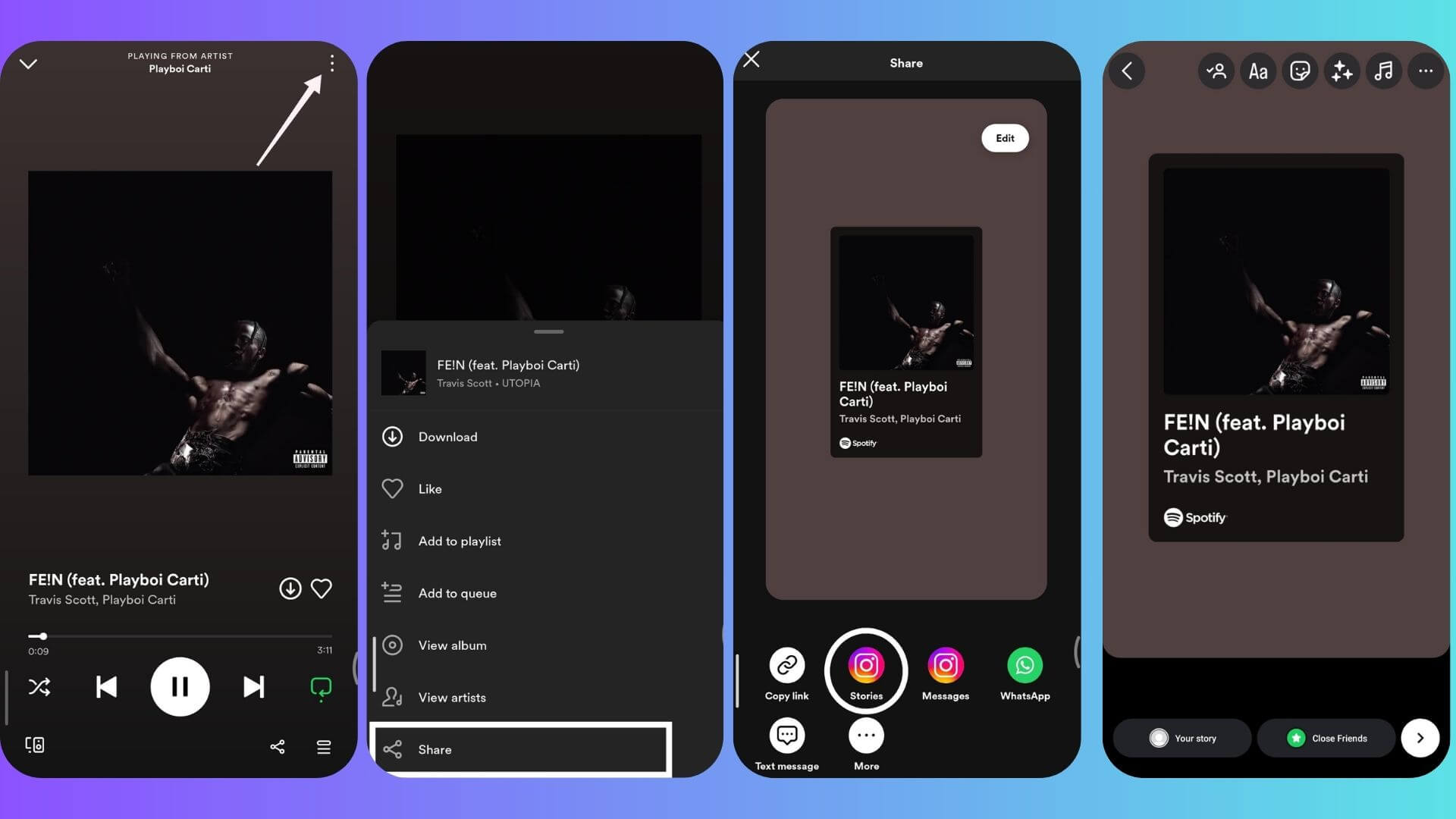 Add your music from Spotify to Instagram Story