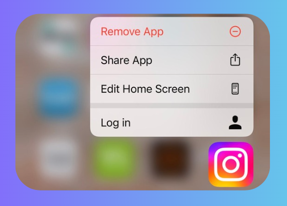 Delete Instagram app