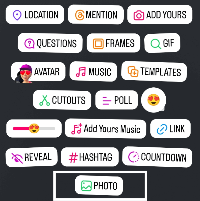 Photo Sticker on Instagram Stories