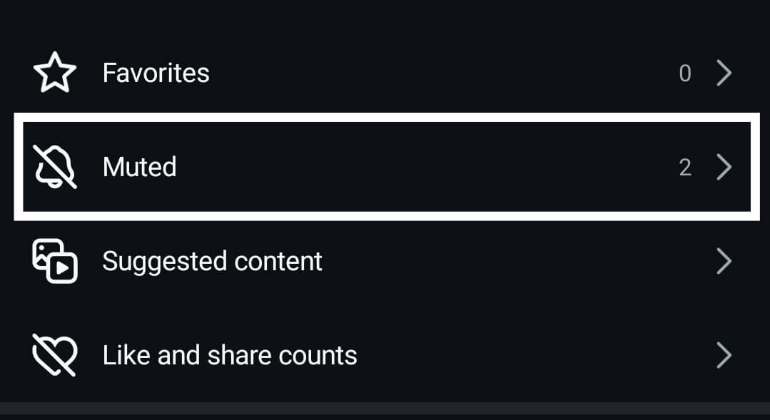 Select 'Muted Accounts.'
