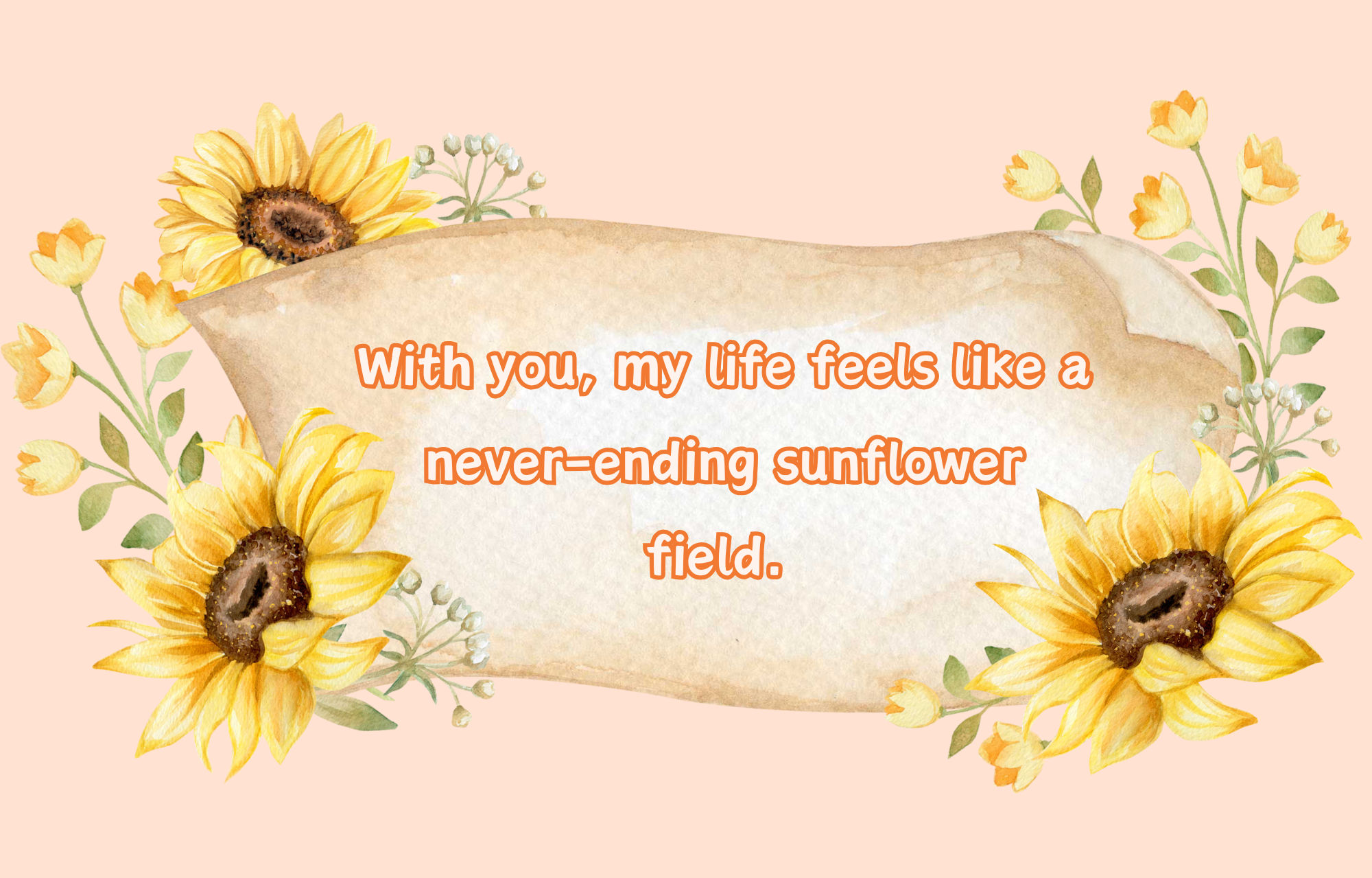 Romantic Sunflower Captions for Couples